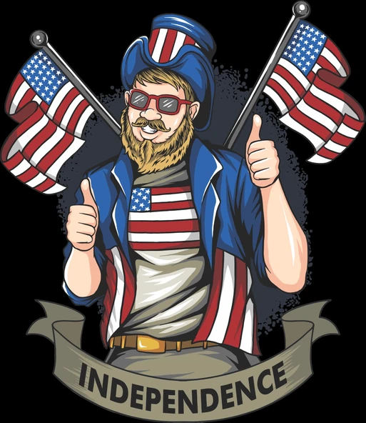 Amerikalı 10x10 cm Renkli Sticker ürün görseli 1
