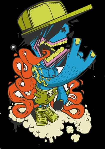 Mavi adam sticker 10x10 cmRenkli Sticker ürün görseli 1