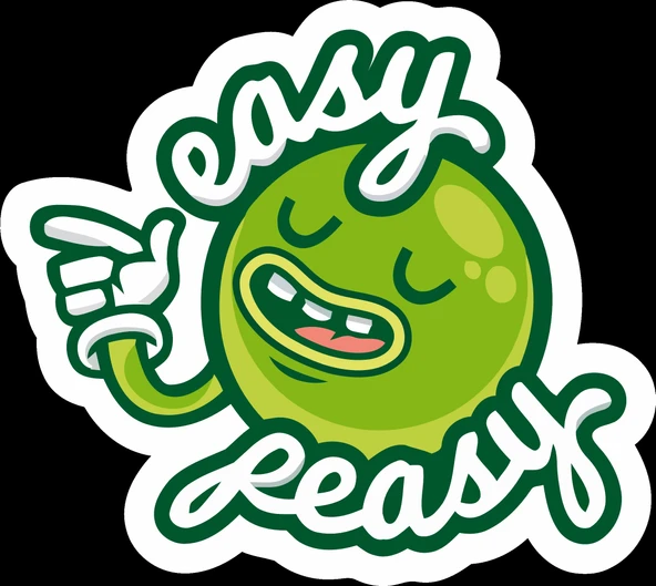 Easy Peasy Sticker 10x10 cmRenkli Sticker ürün görseli 1