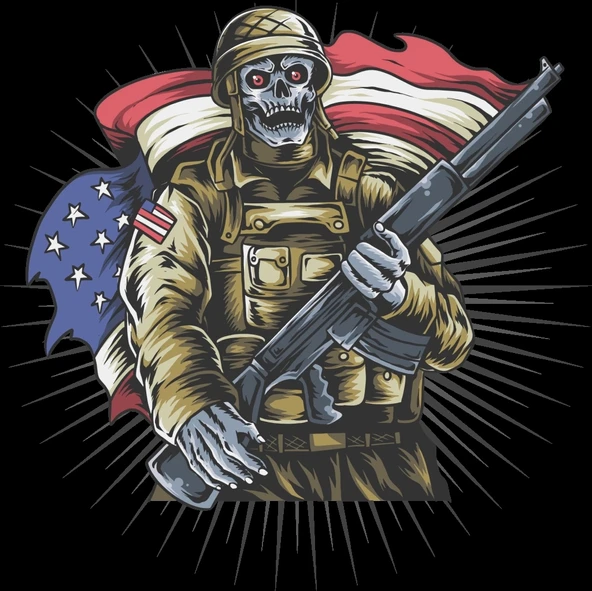 Amerikalı 10x10 cm Renkli Sticker ürün görseli 1