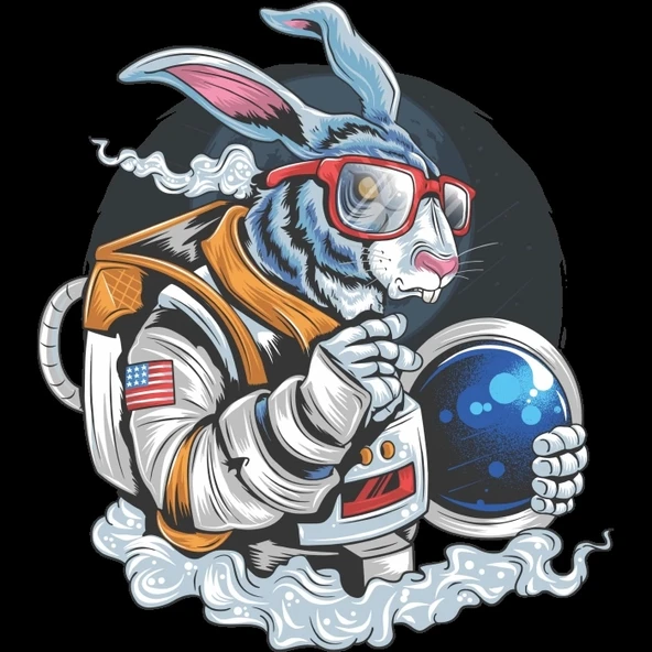 Astronot 10x10 cm Renkli Sticker ürün görseli 1