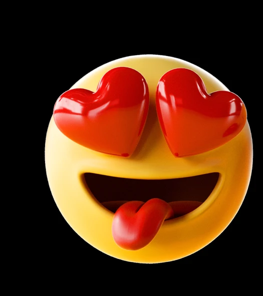 Kalpli Gözlü Emoji Sticker 10x10 cmRenkli Sticker ürün görseli 1
