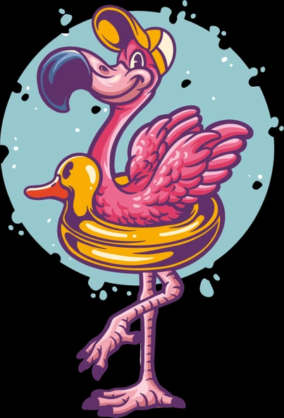 flamingo sticker 10x10 cmRenkli Sticker ürün görseli 1