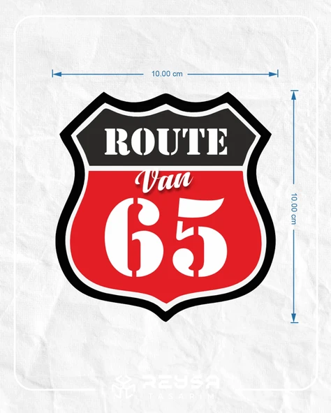 65 Van Sticker 10x10 cmRenkli Sticker - Resim 2