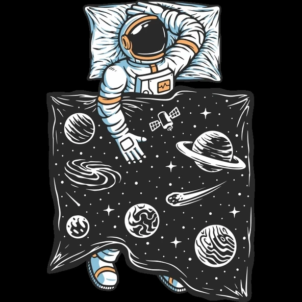 Astronot 10x10 cm Renkli Sticker ürün görseli 1