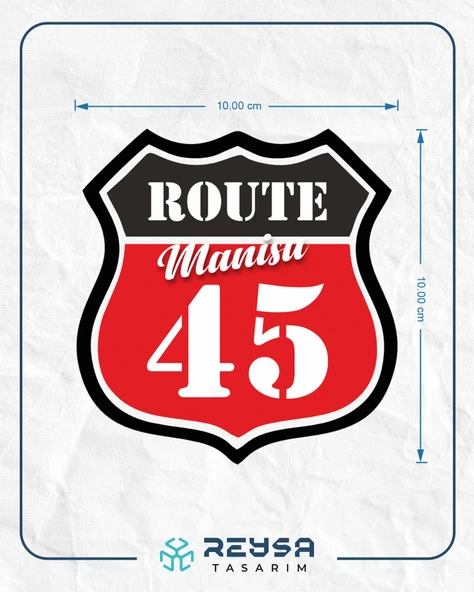 45 Manisa Sticker 10x10 cmRenkli Sticker - Resim 2