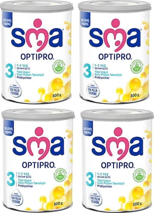 Sma mama Optipro 3 Devam Sütü 1 - 3 Yaş 4 x 800 G ürün görseli 1
