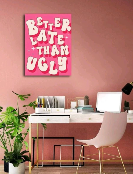 Pembe Duvar Tuval Poster ürün görseli 1