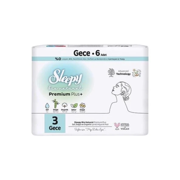 Sleepy Ped Bio Natural Premium Plus + No : 3 Gece  6 lı ürün görseli 1