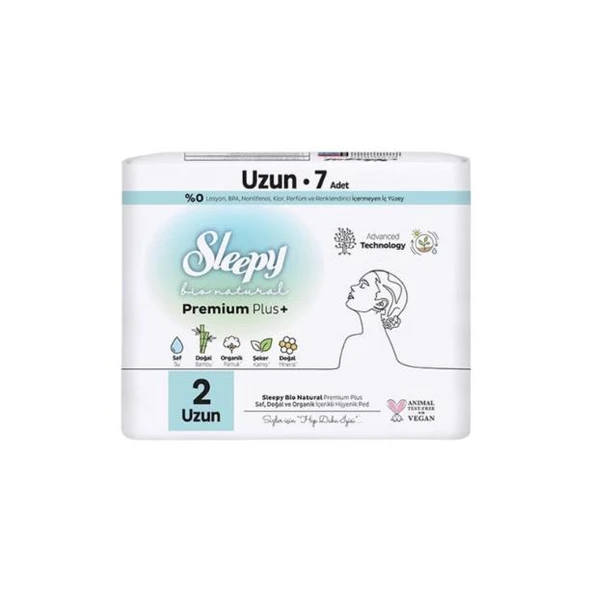 Sleepy Ped Bio Natural Premium Plus + No : 2  Uzun 7 li ürün görseli 1