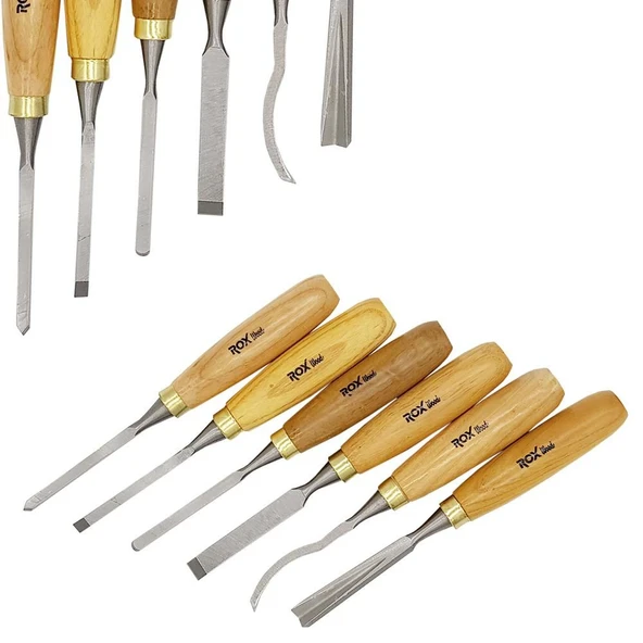 ROX Wood 9092 Ahşap Oyma Iskarpela Seti 12 Parça Ahşap Kutulu ürün görseli 1