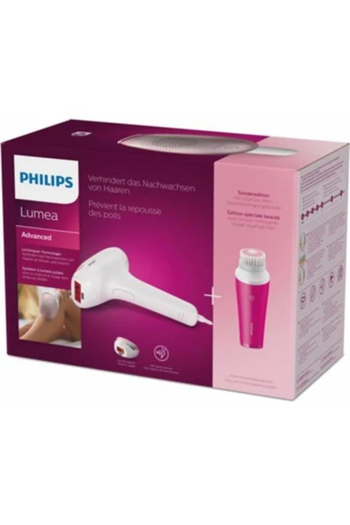 Philips BRI924-00 Lumea Advanced IPL Lazer Epilasyon Aleti + Yüz Temizleme Cihazı + Çanta Beyaz ürün görseli 1