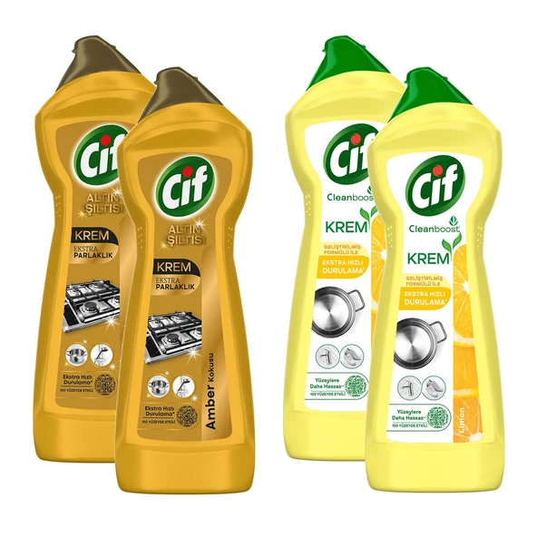 Cif Krem 750 ml Gold ve Limonlu 4 lü Karma Paket ürün görseli 1
