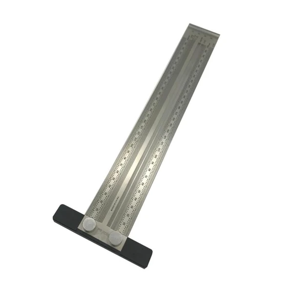 Rox Wood 0090 Hassas İşaretleme Şablon Paslanmaz T Cetvel 300 mm ürün görseli 1