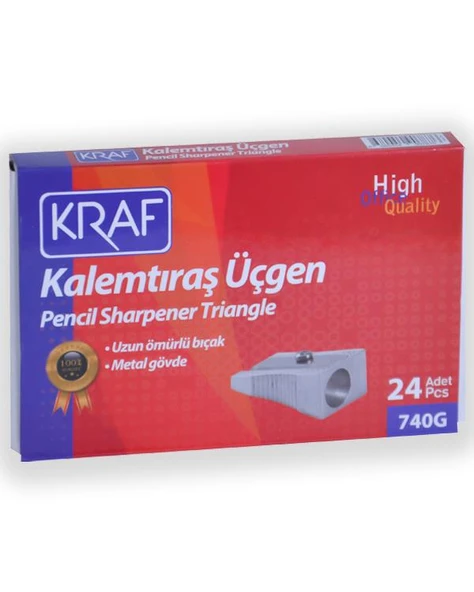 Kraf Metal Kalemtıraş üçgen 24lü 740G ürün görseli 1