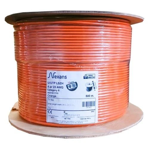NEXANS Cat 6 Halogen Free Utp 23AWG Kablo 500m TURUNCU ürün görseli 1