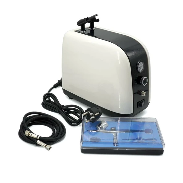 Rox 0067 Profesyonel Airbrush Kompresör Mini Boya Tabancası Seti - Resim 7