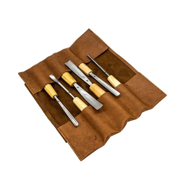 Rox Wood 0126 Deri Çantalı Premium Iskarpela Seti 6 Parça ürün görseli 1