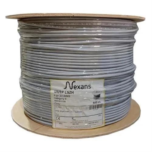 NEXANS Cat 6 Halogen Free Utp 23AWG Kablo 500m GRİ ürün görseli 1