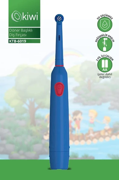 Kiwi Ktb-6019 Döner Başlıklı Plak Giderici Pilli Diş Fırçası Mavi ürün görseli 1