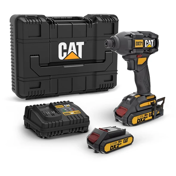 CAT DX71 18Volt 2.0Ah Li-ion Çift Akülü 215Nm Kömürsüz Profesyonel Şarjlı Darbeli Tornavida ürün görseli 1
