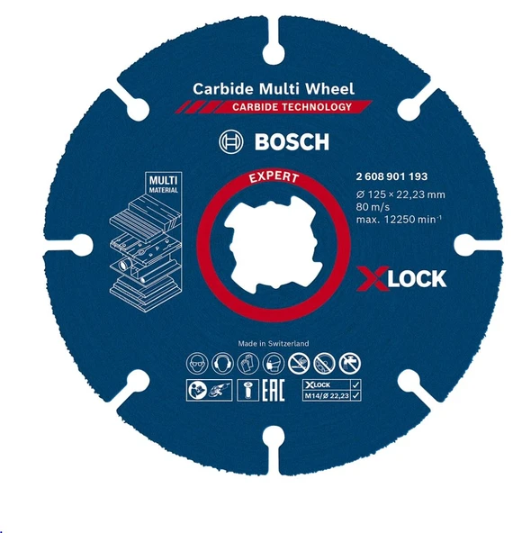 BOSCH Carpide Multi Whell Taşlama İçin Ahşap Kesme Diski 125 mm (Elmas Uçlu) ürün görseli 1