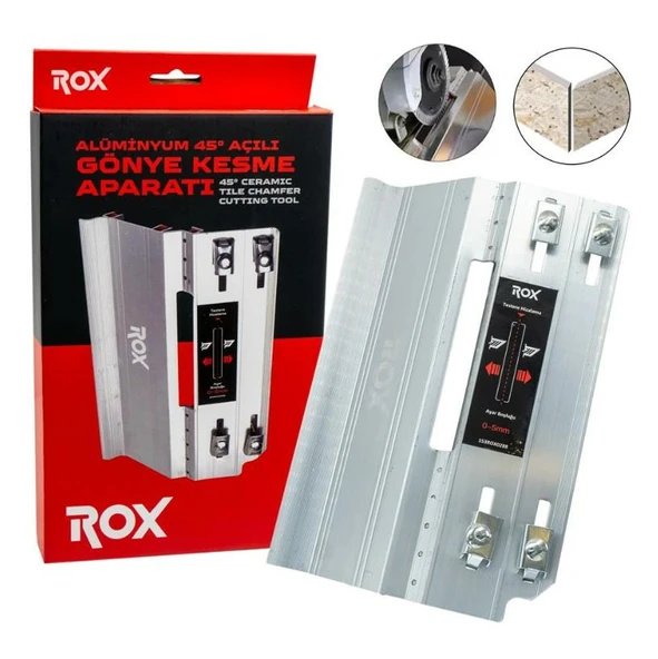 Rox 0288 Seramik İçin Alüminyum 45° Açılı Gönye Kesme Aparatı ürün görseli 1