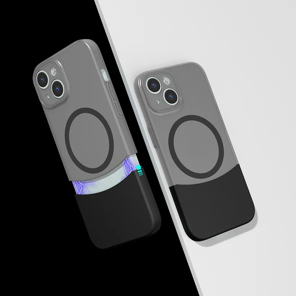 iPhone 14 Kablosuz Şarj Destekli Kılıf Mıknatıslı Duble Kapak ürün görseli 1