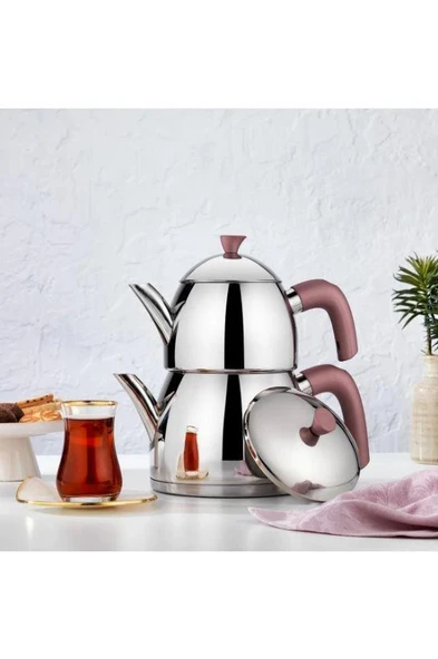 Schafer Alexa Aile Boyu Çelik Çaydanlık Takımı 4 Parça Rosegold ürün görseli 1