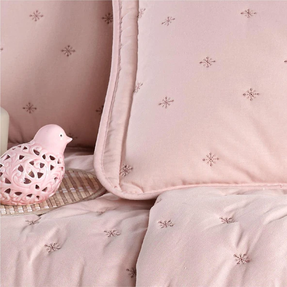 Clasy Microfiber Nakışlı Çift Kişilik Yatak Örtüsü Seti Aspendos - Resim 6
