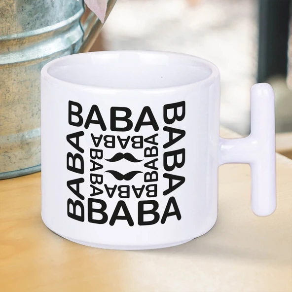 Baba Yazılı Babalar Gününe Özel Baskılı T Kupa Bardak ürün görseli 1
