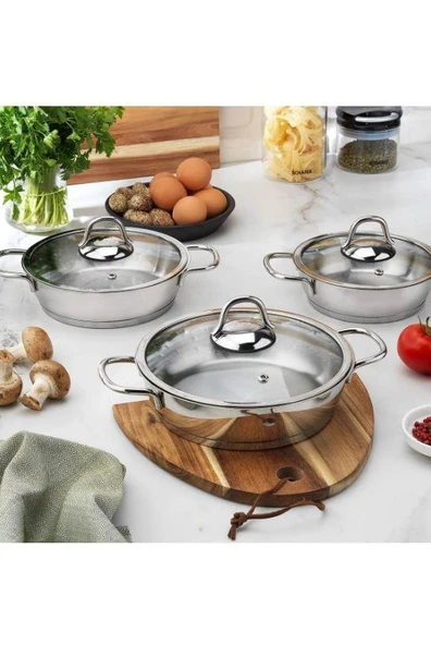 Schafer Eva Çelik Sahan Seti-6 Parça-Inox ürün görseli 1