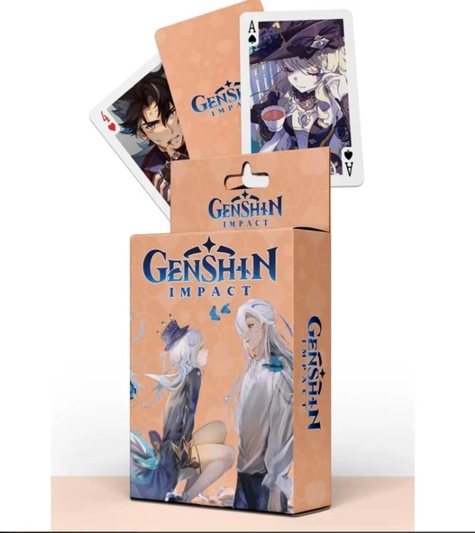 İskambil Kağıdı Anime Genshin Poker Oyun Kartı 54 Adet İskambil Destesi ürün görseli 1