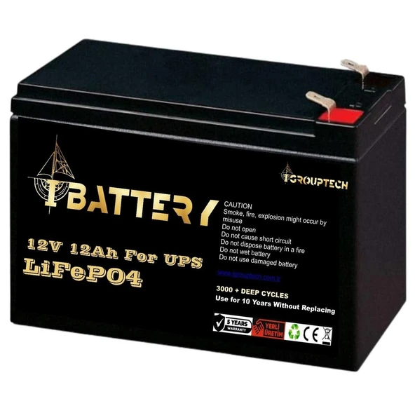 Ibattery Lifepo4 12v 12ah Yeni̇ Nesi̇l Ups Aküsü ürün görseli 1