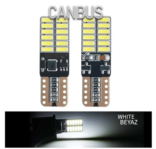 2 Adet T10 LED Park Plaka Tavan Ampulü Beyaz Sadece 24 Volt Araçlar ürün görseli 1