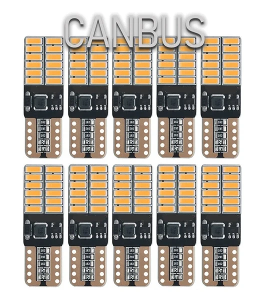 10 Adet T10 LED Park Plaka Tavan Ampulü 24 Ledli Turuncu Sadece 24 Volt Araçlar ürün görseli 1