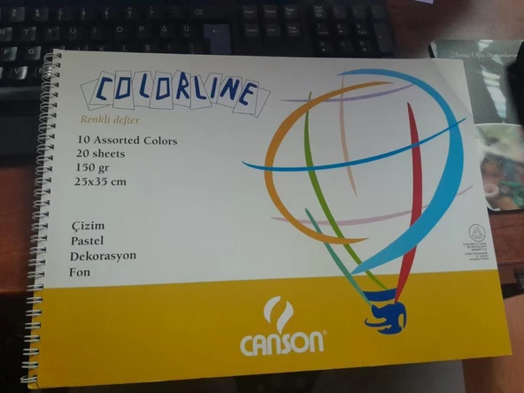 CANSON COLORLINE RESIM DEFTERI RENKLI 25x35 20YP. ürün görseli 1