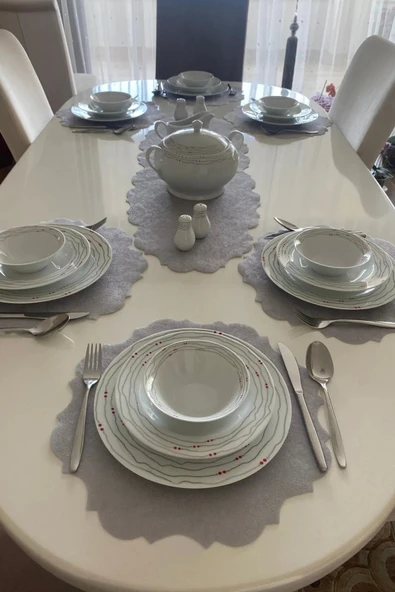 Setekshome Modern Kesim Amerikan Servis ve Runner 8 Adet ürün görseli 1