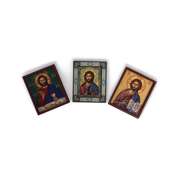 İkona 3'lü Magnet İsa Mesih Kabartma Çerçeveli No 5 ürün görseli 1