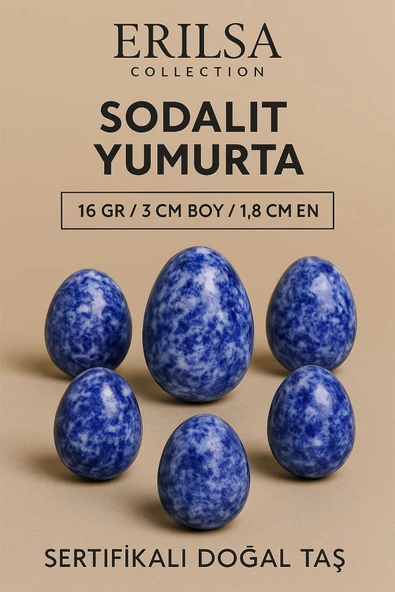 Sertifikalı Sodalit Yumurta Doğal El Taşı – İç Görü, Netlik ve Zihinsel Sakinlik Taşı ürün görseli 1