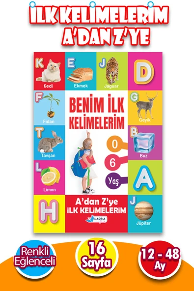 A'dan Z'ye Benim İlk Kelimelerim 12 - 48 Ay - 1 Adet - 16 Sayfa ürün görseli 1