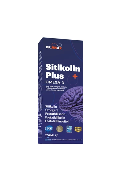 DR. MAXX FOR YOUR HEALTH Dr. Maxx Sitikolin Plus Omega 3, DHA, EPA, Fosfatidilserin, Fosfatidilkolin Balık Yağı 200 ml ürün görseli 1