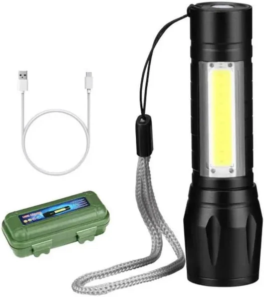 USB Şarjlı El Feneri - Resim 4
