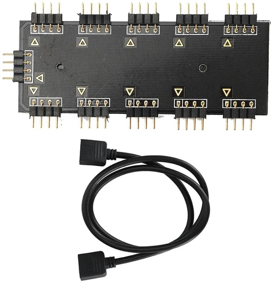 4848 RGB Led Fan Şerit Hub Splitter 10 Port 12V 4 Pin Kablo Çoklayıcı ürün görseli 1