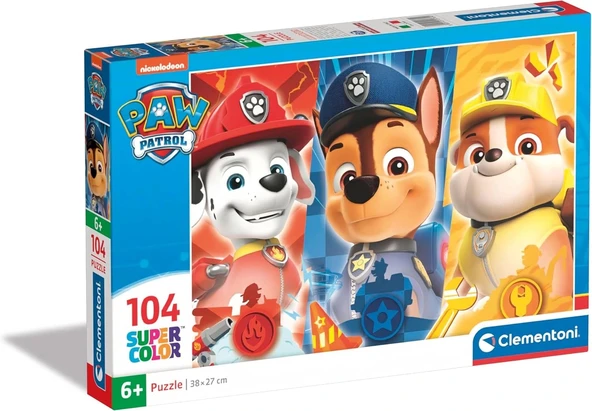 Clementoni 104 Parça Super Color Paw Patrol Puzzle 25769 ürün görseli 1