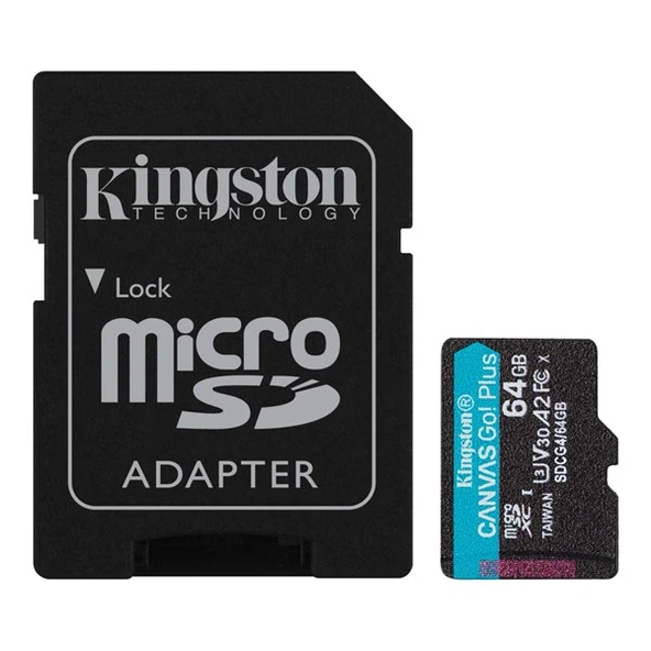 KINGSTON 64GB CANVASGO+ SDCG4/64GB MICRO-SD HAFIZA KARTI ürün görseli 1