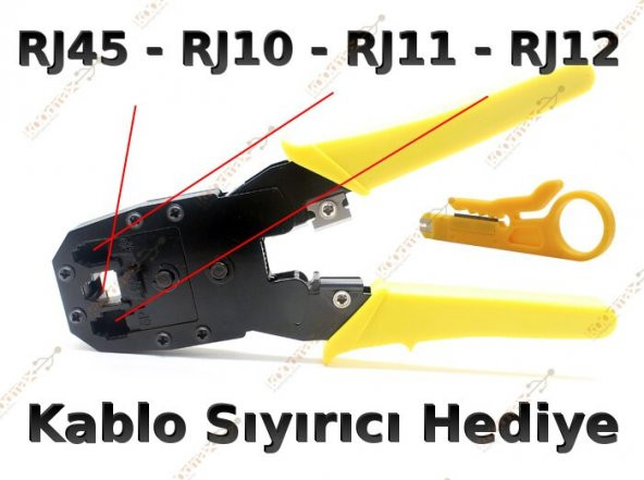 3 Lü Pense + Tester + 100 Adet RJ45 Network Seti - Resim 6