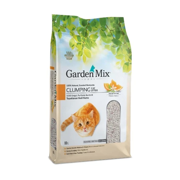 Gardenmix Portakal Kokulu Bentonit İnce Taneli Kedi Kumu 10 Lt ürün görseli 1