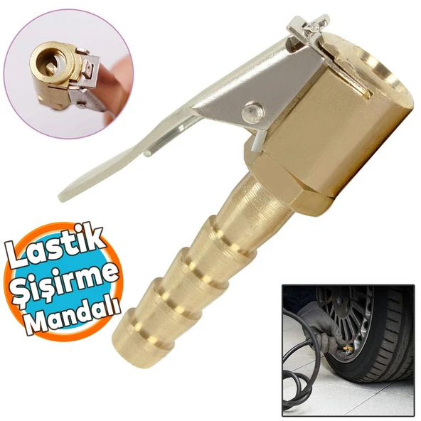 Lastik Şişirme Mandalı Lastik Teker Top Hava Şişirme Kompresör Uyumlu ürün görseli 1