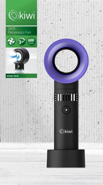 Kiwi KFAN-7610 Şarjlı Pervanesiz Taşınabilir El Fanı ürün görseli 1